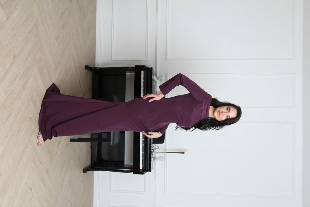  Elegant Evening Dress - Plum Purple_thumbnail_3