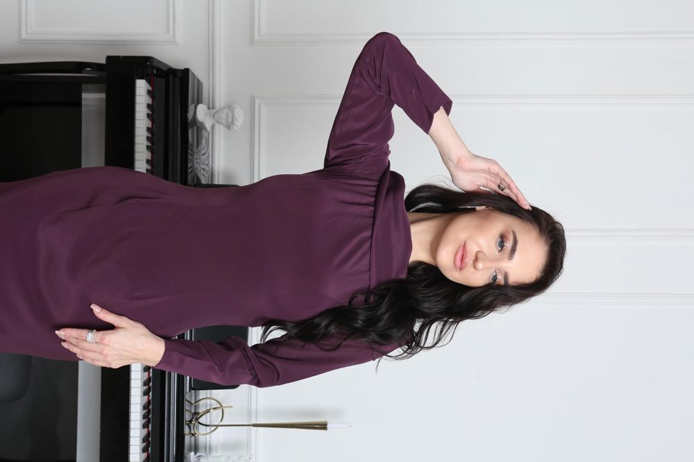  Elegant Evening Dress - Plum Purple_thumbnail_0